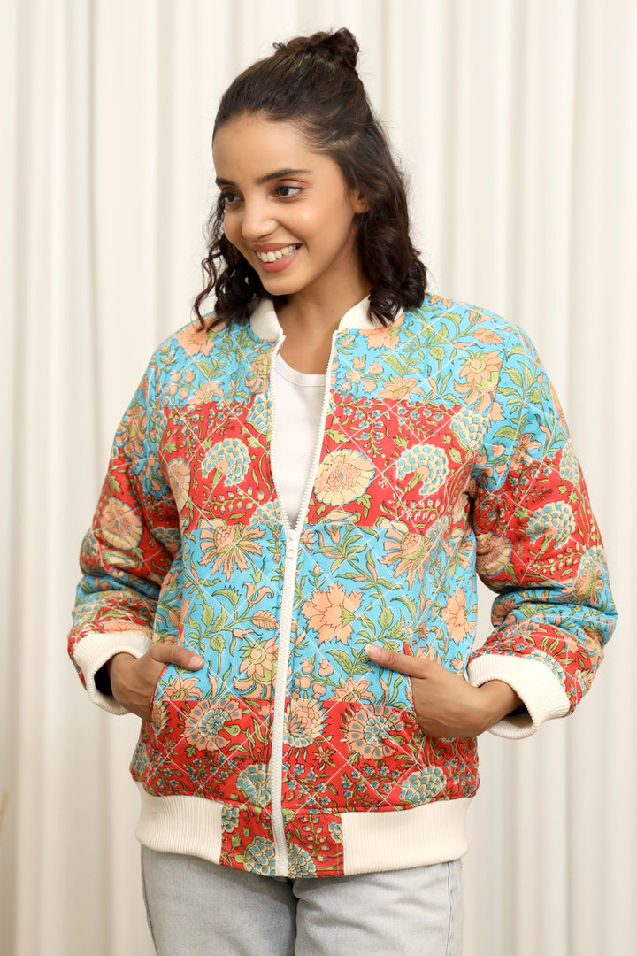 Pink City 2-Quilted Bomber Jacket