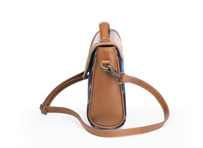 Sling Bag- Blue Ikat - October Jaipur