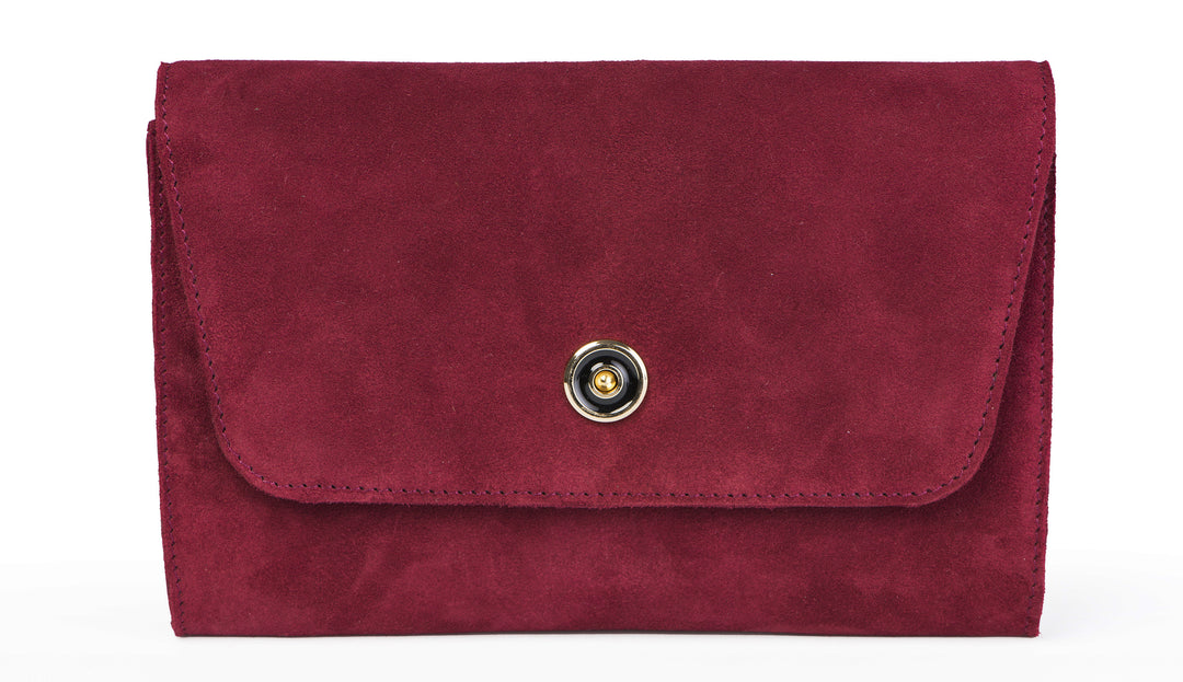 Suede Clutch- Maroon - October Jaipur
