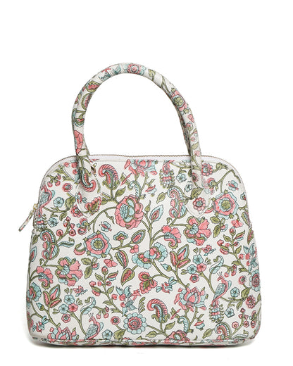 Leather Garden Tote- White - October Jaipur
