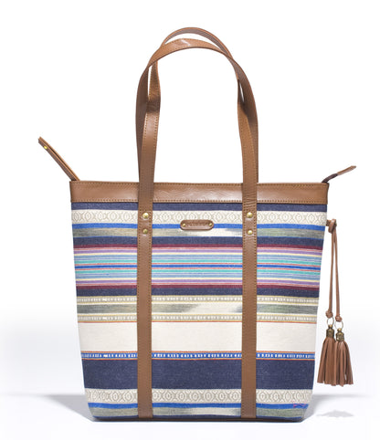 Shoppers Bag - Blue white - October Jaipur