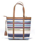 Load image into Gallery viewer, Shoppers Bag - Blue white - October Jaipur