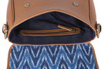 Load image into Gallery viewer, Saddle- Blue Ikat Durrie - October Jaipur
