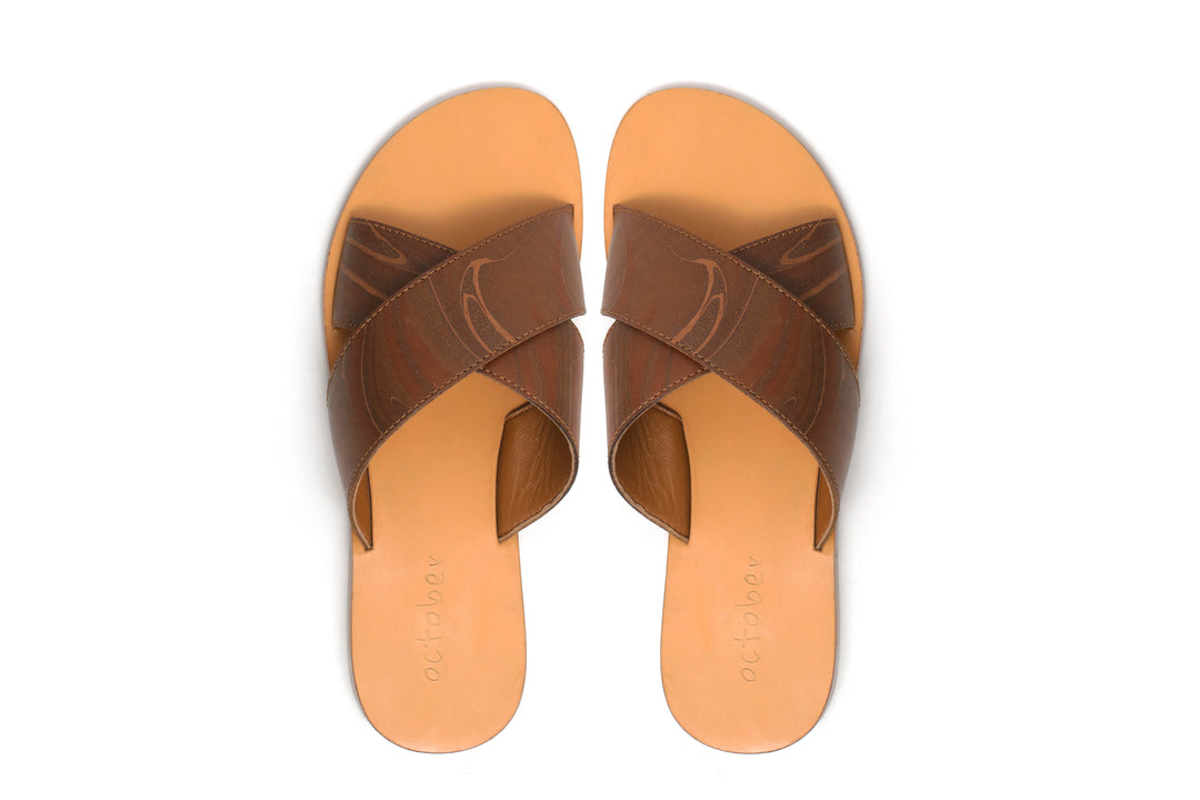 Criss Cross Slipper- Tan - October Jaipur