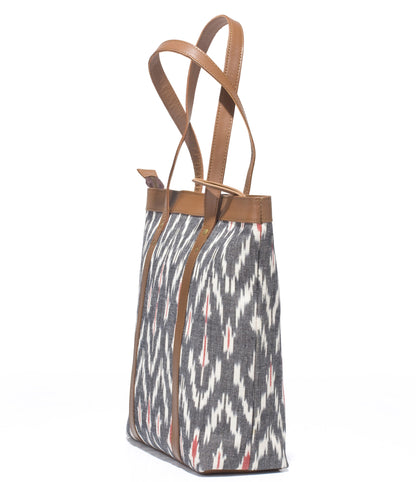 Shoppers Bag- Grey Ikat - October Jaipur