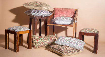 Westend Garden - Leather Side Stool - October Jaipur