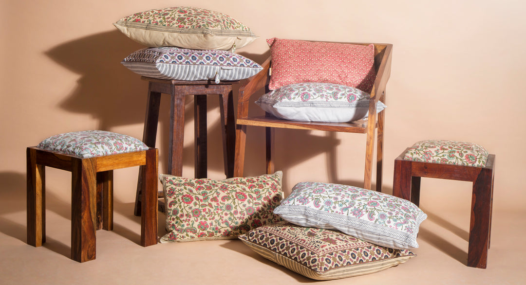 Westend Garden - Leather Side Stool - October Jaipur