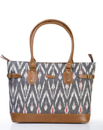 Load image into Gallery viewer, Tote- Grey Ikat - October Jaipur