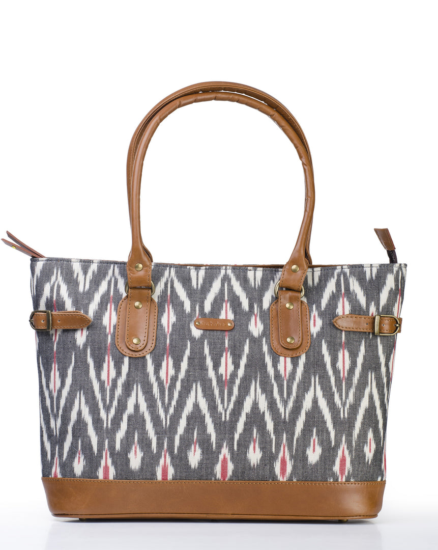 Tote- Grey Ikat - October Jaipur