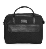 Load image into Gallery viewer, Black Canvas Leather Briefcase - October Jaipur