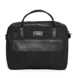 Load image into Gallery viewer, Black Canvas Leather Briefcase - October Jaipur
