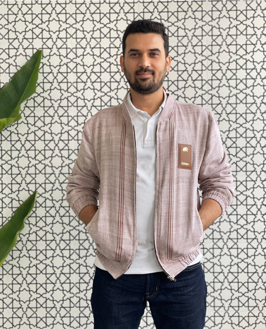 Woven Bomber Jacket-Mens
