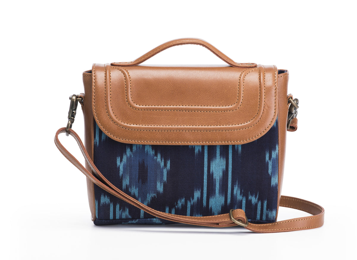 Sling Bag- Blue Ikat - October Jaipur