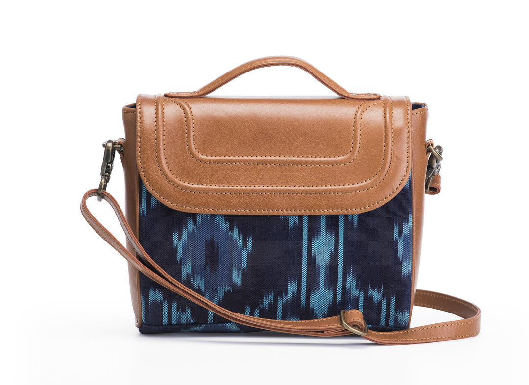 Sling Bag- Blue Ikat - October Jaipur