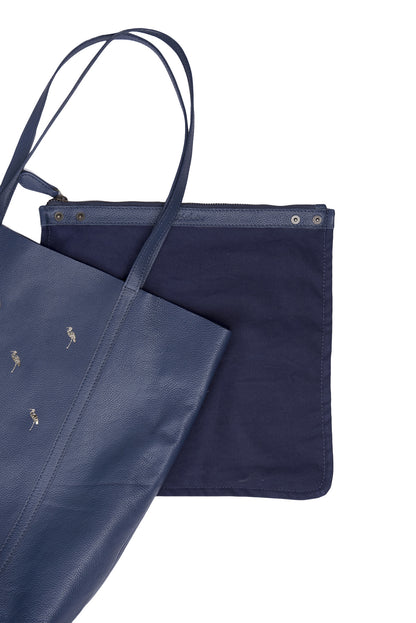 Leather Tote- Flamingo - October Jaipur