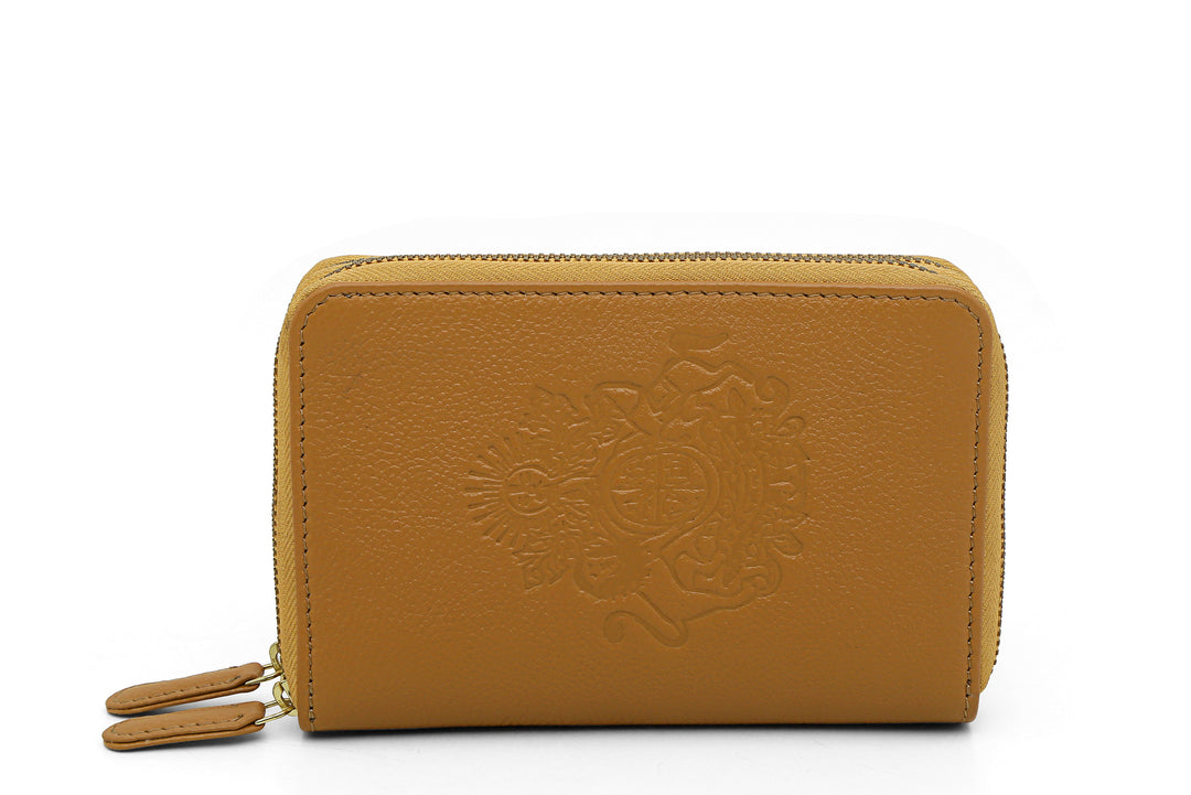 ROYAL CREST- DOUBLE ZIP MINI WALLET - October Jaipur