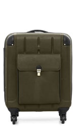 Load image into Gallery viewer, Dapper Wheels-Leather Trolley Bag Olive - October Jaipur
