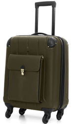 Load image into Gallery viewer, Dapper Wheels-Leather Trolley Bag Olive - October Jaipur
